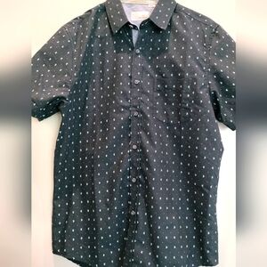 Craft & Flow Men's Short Sleeve Navy Button Down Shirt Size Medium